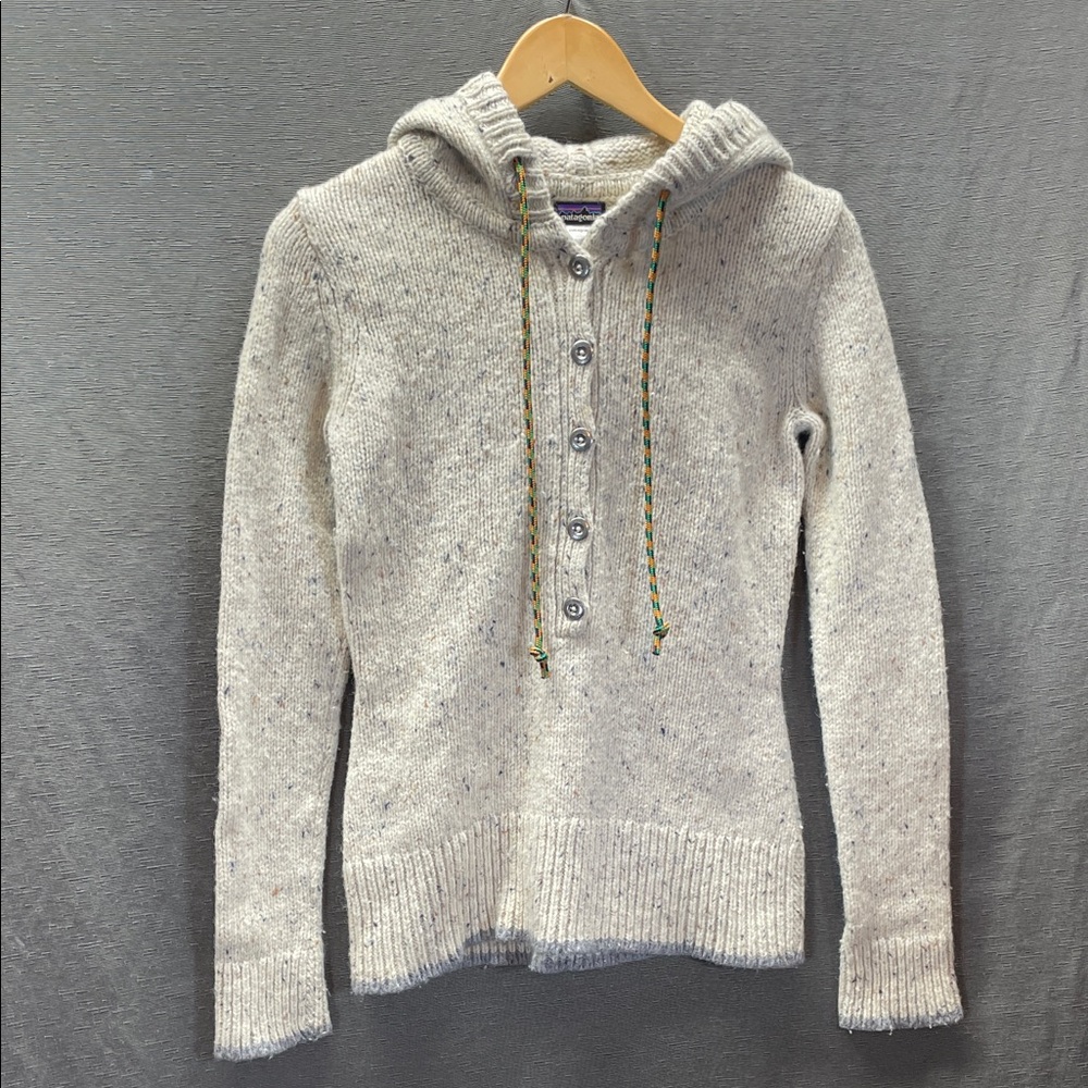 Patagonia Cream Hooded Sweater Mi Ranchito merino wool